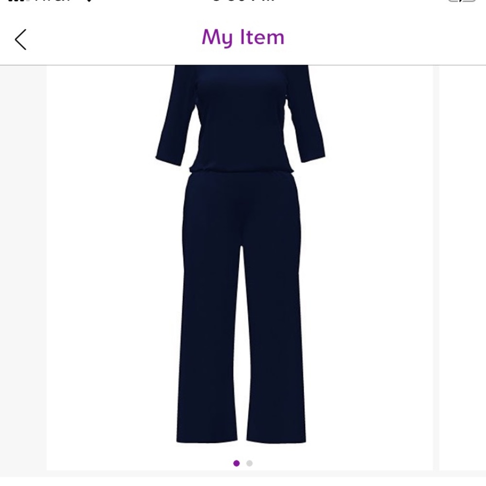 Navy drape-back palazzo jumpsuit